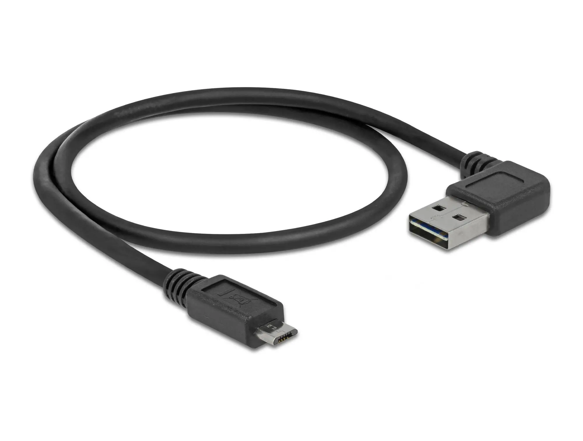 Καλώδιο Delock EASY-USB 2.0 Type-A αρσενικό angled αριστερά / δεξιά > USB 2.0 Type Micro-B αρσενικό 0,5 m