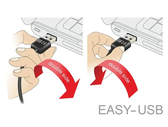 Кабел Delock EASY-USB 2.0 Type-A мъжко angled left / right > USB 2.0 Type Micro-B мъжко 0,5 m - image 3