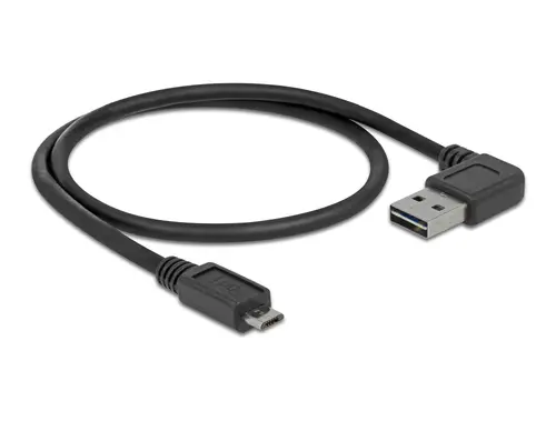 Кабел Delock EASY-USB 2.0 Type-A мъжко angled left / right > USB 2.0 Type Micro-B мъжко 0,5 m - 1