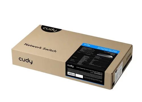 Комутатор, Cudy GS1026PS2 24-Port Gigabit PoE+ Switch with 2 Uplink Gigabit Ports and 2 Gigabit SFP Slots 300W24-10/100/1000 BASE-T Gigabit ports, 2-Port 10/100/1000 BASE-T Gigabit Uplink ports, 2-1000 BASE-X SFP Slot, 24-port IEEE 802.3at PoE+ Injector - 2