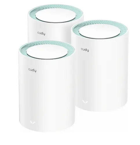 Рутер, Cudy M1300 (3-Pack) AC1200 Wi-Fi Gigabit Mesh Solution 867Mbps at 5GHz + 300Mbps at 2.4GHz - 1