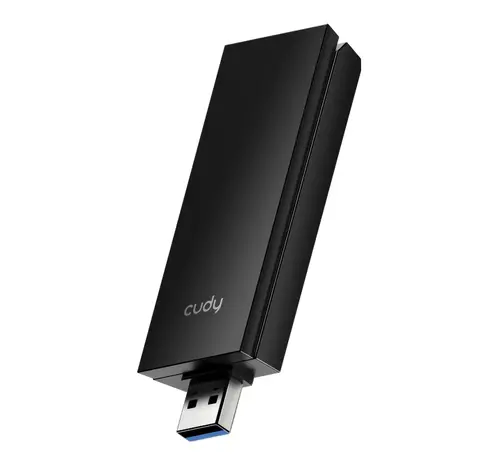 Адаптер, Cudy WU6500 Tri-Band Wi-Fi 7 BE6500 USB 3.0 Adapter 802.11be/ax/ac/a/b/g/n 2880Mbps at 6GHz 2880Mbps at 5Ghz 688Mbps at 2.4GHz - 4