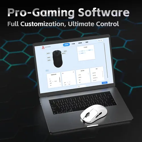 Ajazz професионална геймърска мишка AJ159 V2 MC - Wireless Gaming Mouse - 1K, Magnetic Charging Dock, White - 11