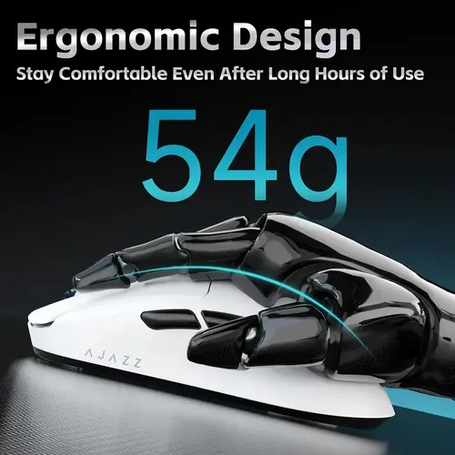 Ajazz професионална геймърска мишка AJ159 V2 MC - Wireless Gaming Mouse - 1K, Magnetic Charging Dock, White - 14