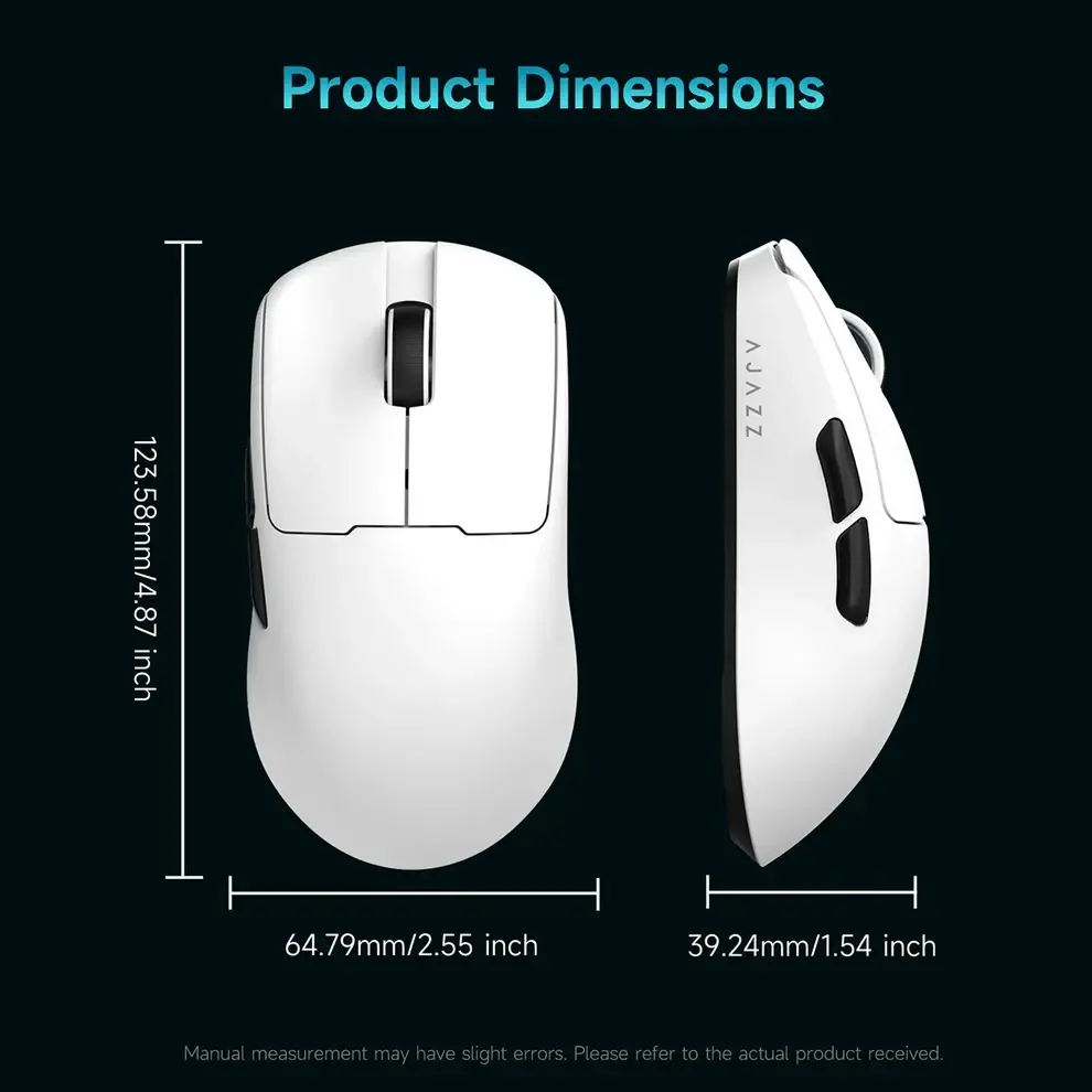 Ajazz професионална геймърска мишка AJ159 V2 MC - Wireless Gaming Mouse - 1K, Magnetic Charging Dock, White - image 14