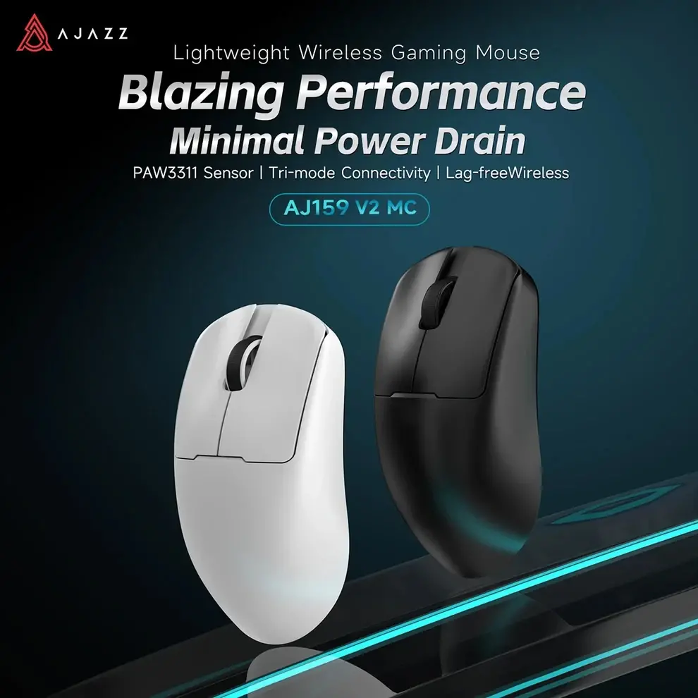 Ajazz професионална геймърска мишка AJ159 V2 MC - Wireless Gaming Mouse - 1K, Magnetic Charging Dock, White - image 6