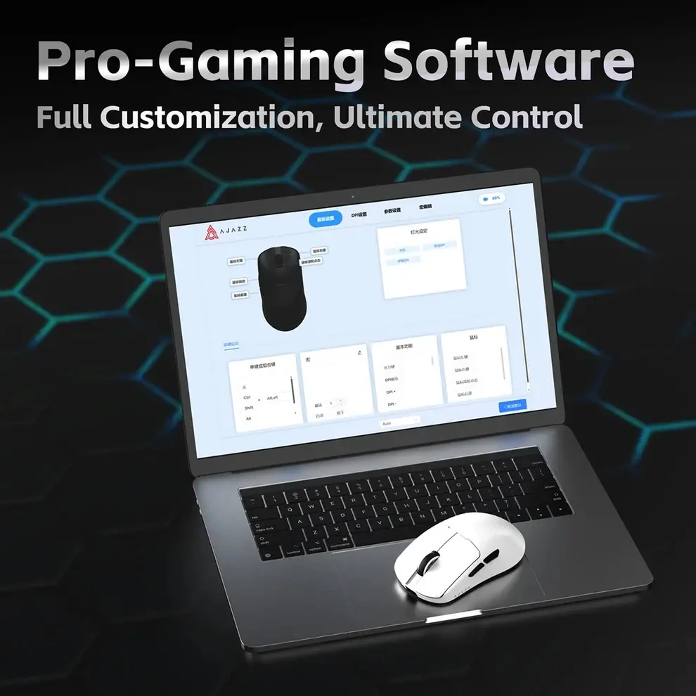 Ajazz професионална геймърска мишка AJ159 V2 MC - Wireless Gaming Mouse - 1K, Magnetic Charging Dock, Black - image 9