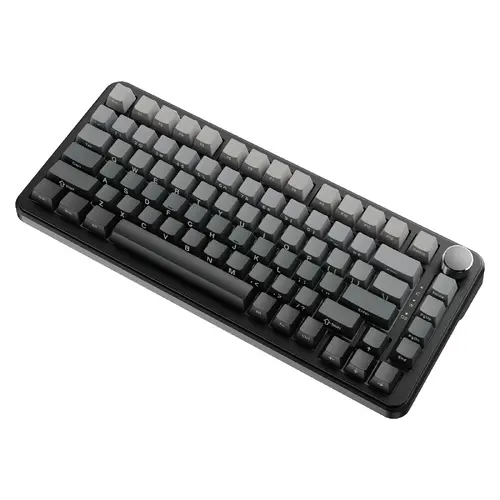 Ajazz геймърска механична клавиатура Wireless Gaming Mechanical Keyboard AK820 MAX - White birch [Linear] (English US), Side Printed, Gray - 2