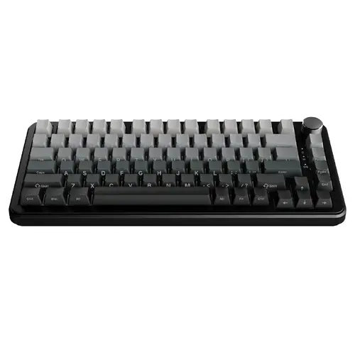Ajazz геймърска механична клавиатура Wireless Gaming Mechanical Keyboard AK820 MAX - White birch [Linear] (English US), Side Printed, Gray - 4