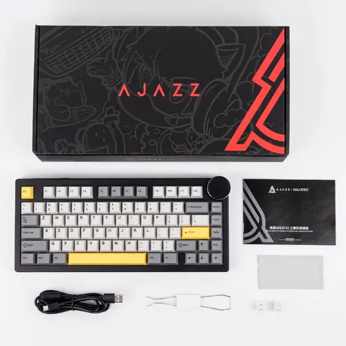 Ajazz геймърска механична клавиатура Gaming Mechanical Keyboard AK820 V2 - Arctic Isle Magnetic Switch [Linear] (English US), Black, Gray, Yellow - 14