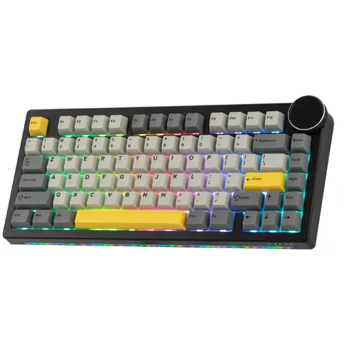 Ajazz геймърска механична клавиатура Gaming Mechanical Keyboard AK820 V2 - Arctic Isle Magnetic Switch [Linear] (English US), Black, Gray, Yellow - 2