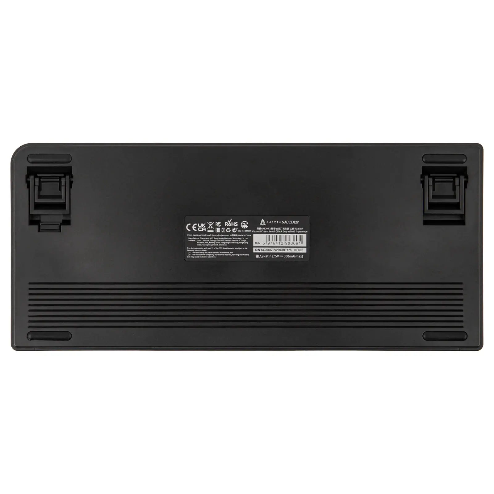 Ajazz геймърска механична клавиатура Gaming Mechanical Keyboard AK820 V2 - Arctic Isle Magnetic Switch [Linear] (English US), Black, Gray, Yellow - image 3