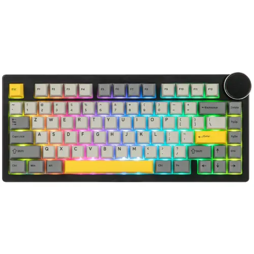 Ajazz tastatură mecanică de gaming Gaming Mechanical Keyboard AK820 V2 - Arctic Isle Magnetic Switch [Linear] (English US), negru, gri, galben - 1