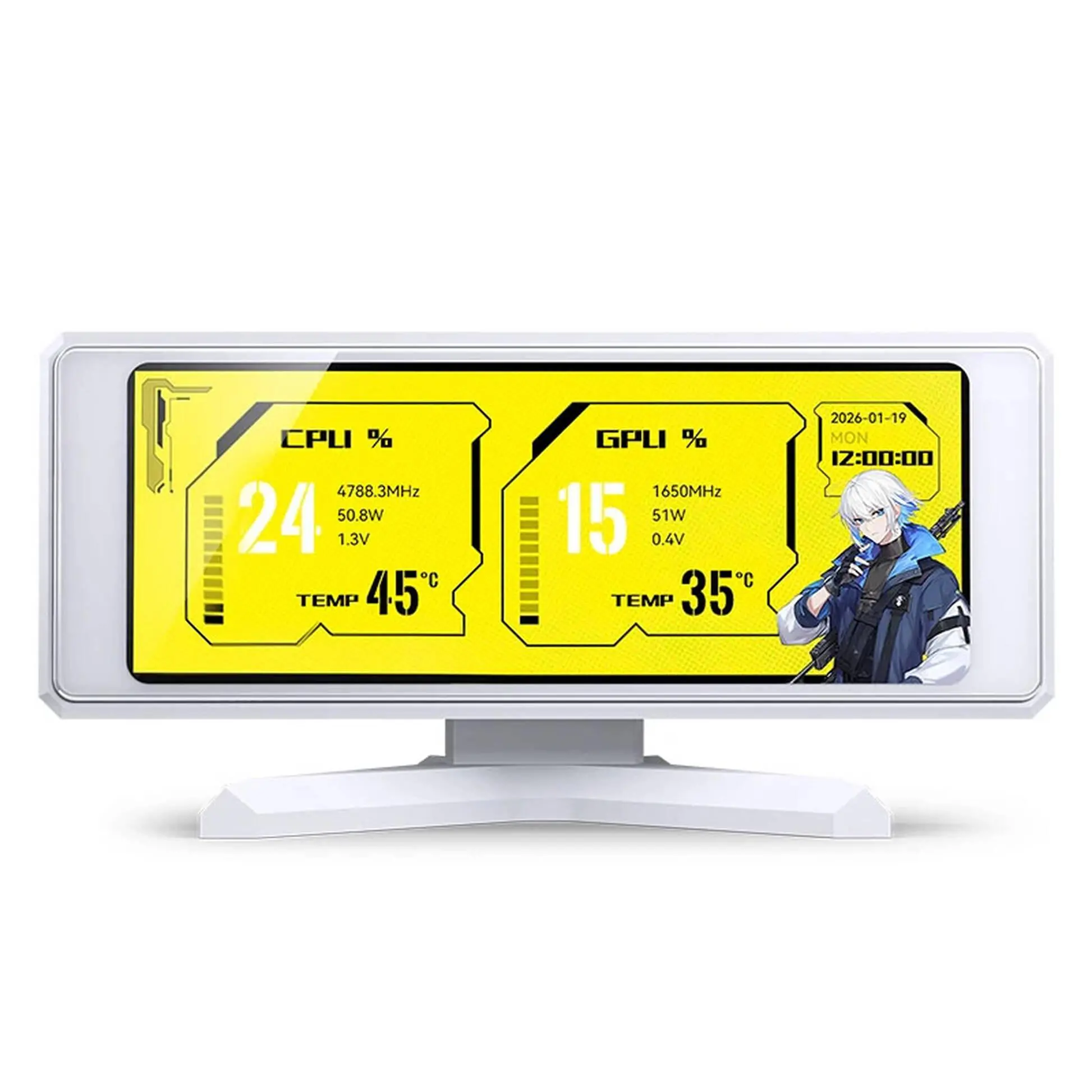 Информативен дисплей за кутия Jonsbo DS339 3.3" IPS - Бял - image 1