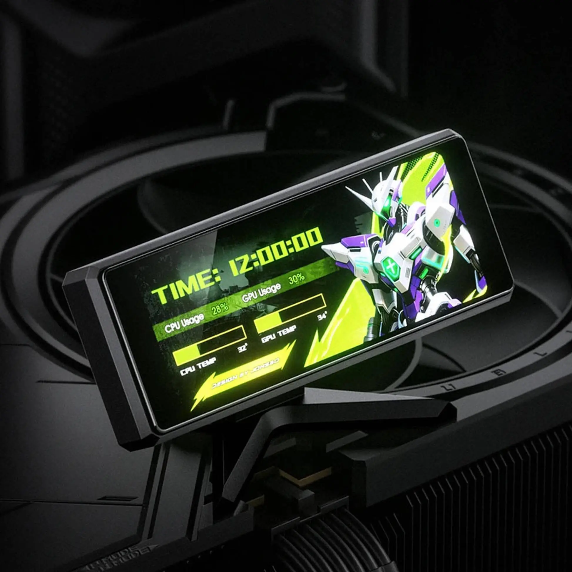 Информативен дисплей за кутия Jonsbo DS339 3.3" IPS - Черен - image 2