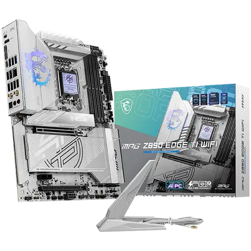 MSI MPG Z890 EDGE TI WIFI, LGA 1851, Dual Channel DDR5 up to 9200(OC)MHz, 2x PCIe x16 slots, 5x M.2 slot, 1x USB 2.0, 4x USB 3.2 Gen 1, 4x USB 3.2 Gen 2, 1x USB 3.2 Gen 2 Type-C, 1x HDMI, 2xTB4, 5Gbps LAN, WIFI7, 7.1 Audio, 3Y