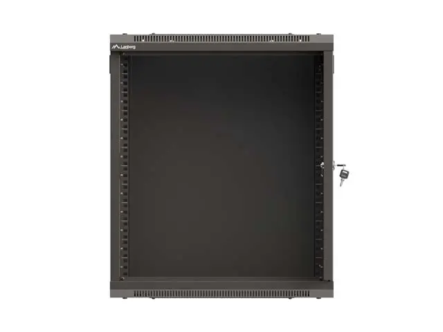 Комуникационен шкаф, Lanberg Rack Cabinet, 19" wall-mount 12U/540x350 (flat pack) with glass door, Black - image 10