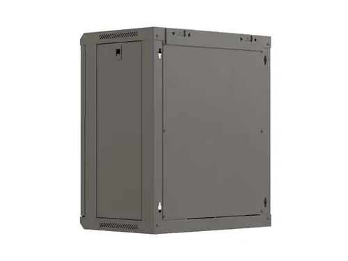 Комуникационен шкаф, Lanberg Rack Cabinet, 19" wall-mount 12U/540x350 (flat pack) with glass door, Black - 8