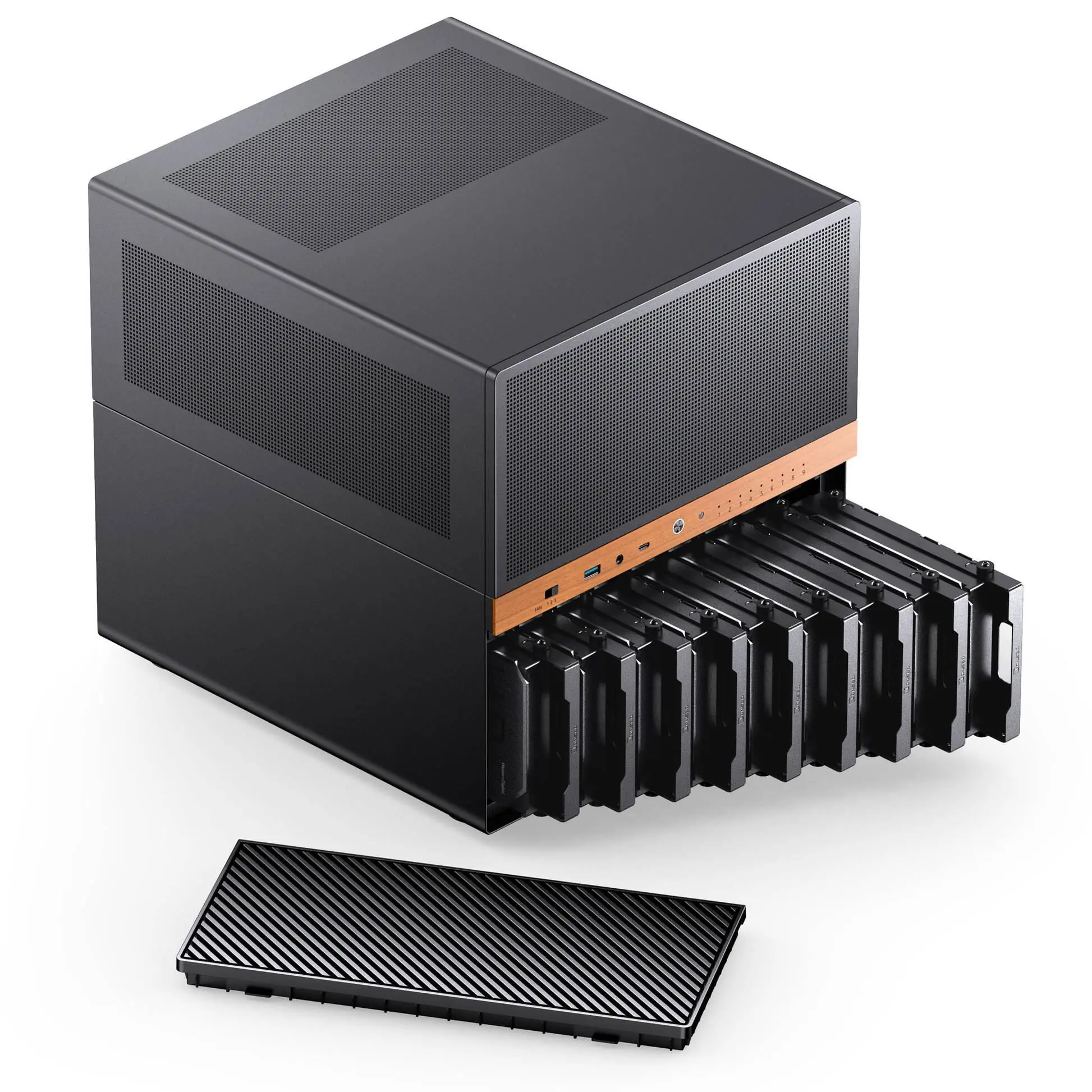 Кутия Jonsbo N6 NAS Micro-ATX - Black - image 4