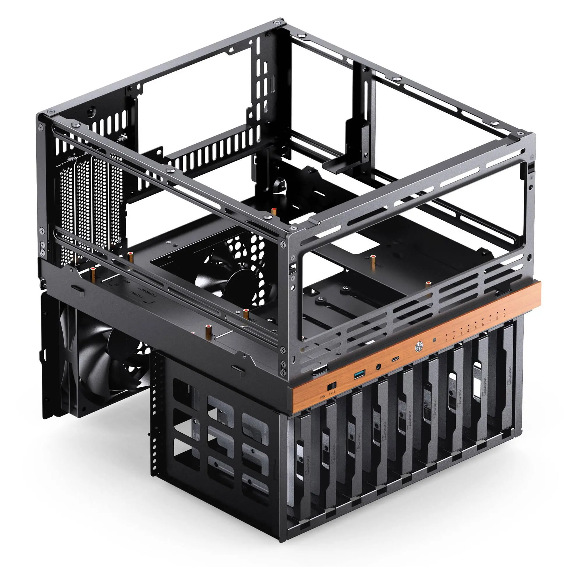 Кутия Jonsbo N6 NAS Micro-ATX - Black - image 5