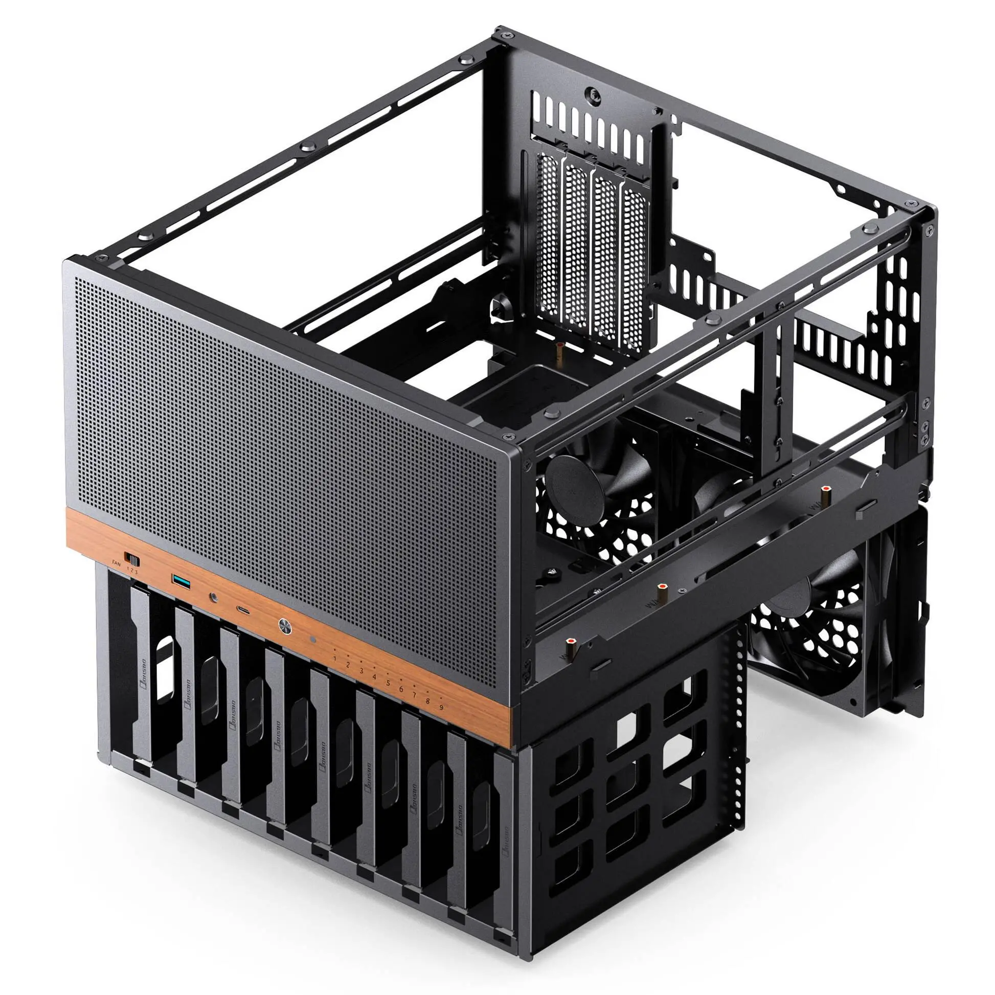 Кутия Jonsbo N6 NAS Micro-ATX - Black - image 6