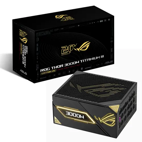 Захранващ блок ASUS ROG THOR III 3000W Edition 20, 80+ Titanium PCIe 5.1, Fully Modular - 12