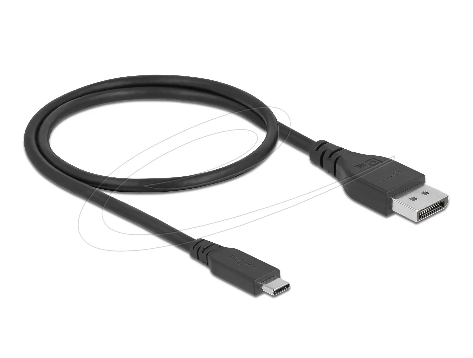Двупосочен кабел Delock USB Type-C към DisplayPort (DP Alt режим) 8K 60 Hz 0.5m, сертифициран