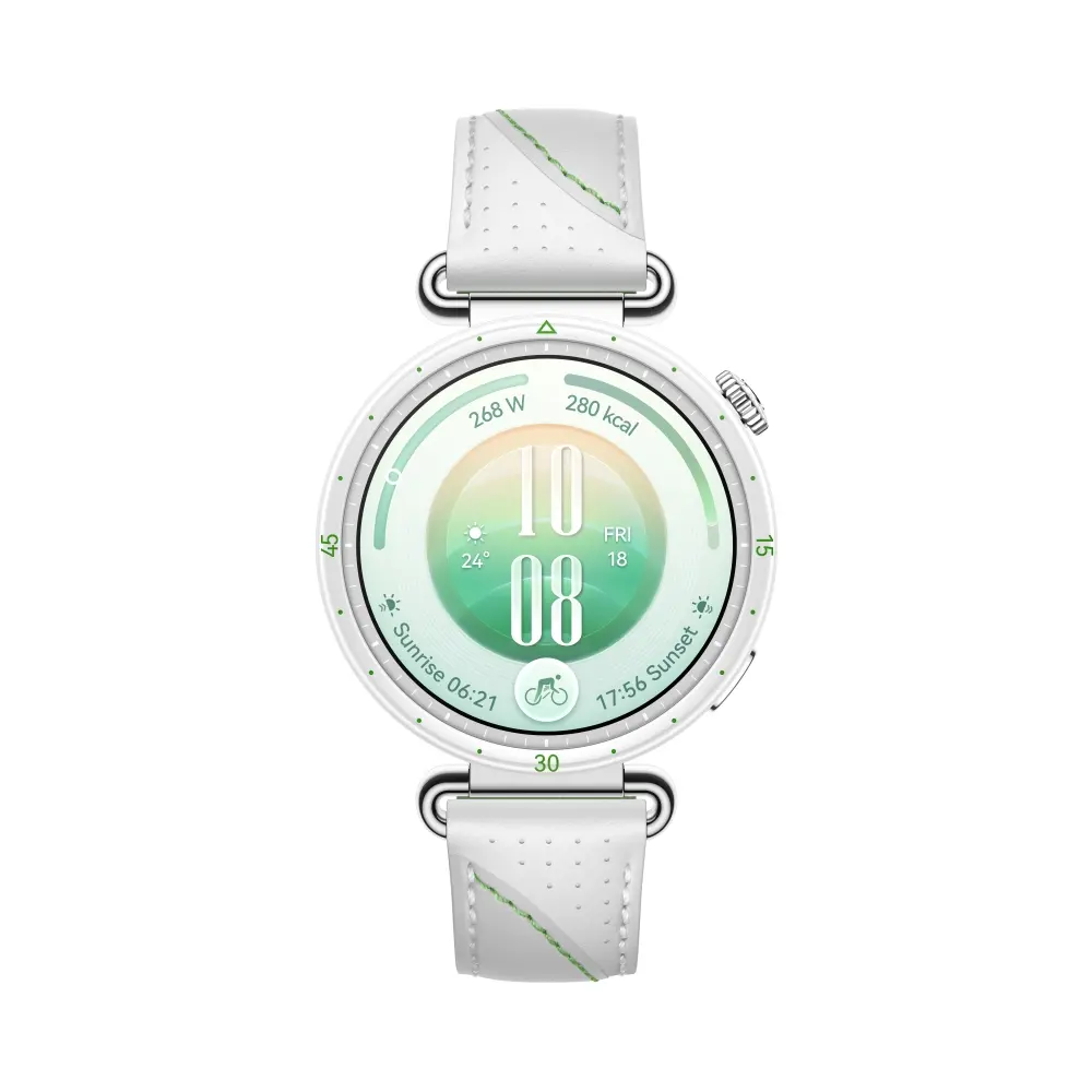 Часовник, Huawei Watch GT 7  Konsu-B39LG White and Green Composite Leather + Huawei Freebuds SE 4 ANC, White