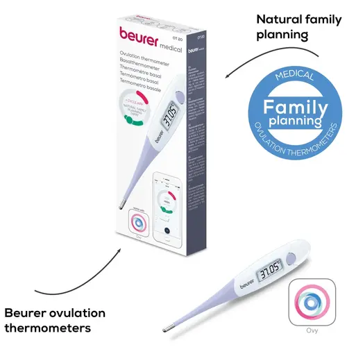 Термометър, Beurer OT 20 BasalControl Basic - Ovulation thermometer; Suitable for oral & vaginal measurements; Can be disinfected, Waterproof, Measuring time: Up to 3 minutes - 9