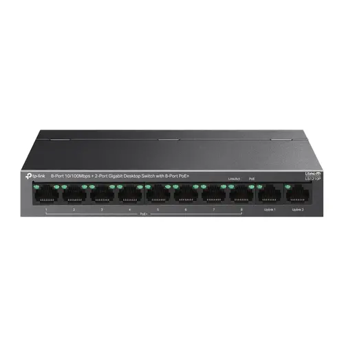 Комутатор TP-Link LS1210P, 8x10/100Mbps+ 2Gb. с 8 PoE+
