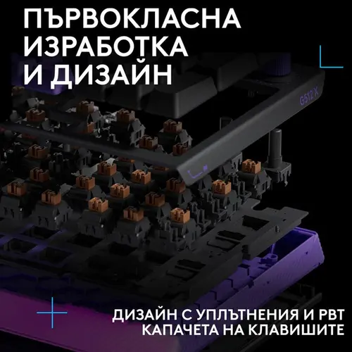 Геймърска механична клавиатура Logitech G512 X 98 - Dual Swap Analog/Mechanical Switch - Black - 10