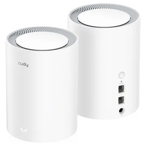 Sistem MESH fără fir Cudy M3000, 2 bucăți, AX3000 Dual Band, 2.4/5 GHz, 574 - 2402 Mbps Sistem MESH fără fir Cudy M3000, 2 bucăți, AX3000 Dual Band, 2.4/5 GHz, 574 - 2402 Mbps