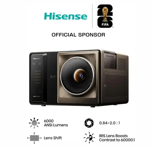 Мултимедиен проектор, Hisense XR10 Laser Projector, 4K Ultra HD 3840x2160, 6000:1, 6000 lum, 60 Hz, 16:9, Throw ratio 0.84-2.0: 1, VIDAA U9,3 x HDMI, HDR, HDR 10, HDR 10+, DTS Virtual X, 2x8W+15W, Black - 1
