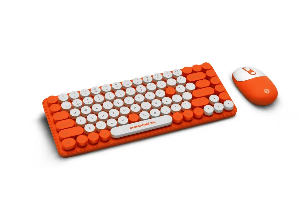 Комплект, PackardBell The Dot Combo, PBA 600, BT Keyboard and mouse, Ergonomic Slim Design, Quiet Keys, US layout, Orange - image 5
