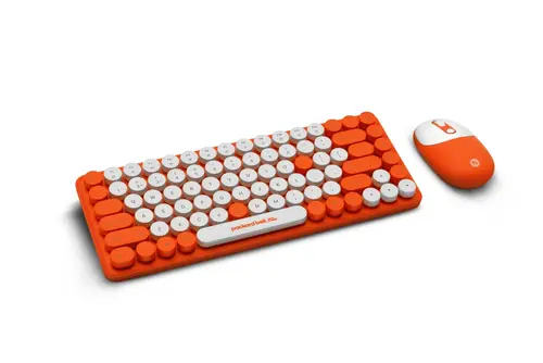 Комплект, PackardBell The Dot Combo, PBA 600, BT Keyboard and mouse, Ergonomic Slim Design, Quiet Keys, US layout, Orange - 6