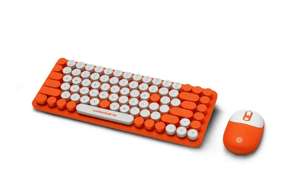 Комплект, PackardBell The Dot Combo, PBA 600, BT Keyboard and mouse, Ergonomic Slim Design, Quiet Keys, US layout, Orange - image 7