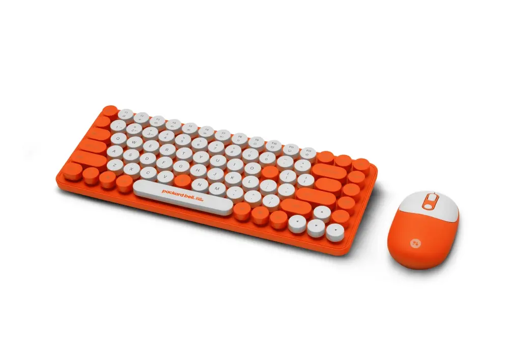 Комплект, PackardBell The Dot Combo, PBA 600, BT Keyboard and mouse, Ergonomic Slim Design, Quiet Keys, US layout, Orange - image 8