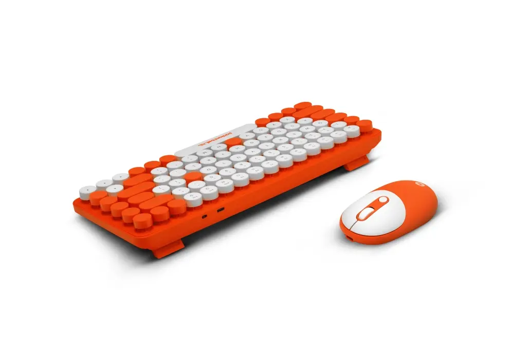 Комплект, PackardBell The Dot Combo, PBA 600, BT Keyboard and mouse, Ergonomic Slim Design, Quiet Keys, US layout, Orange - image 9