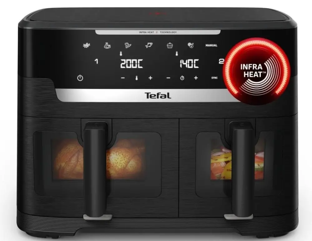 Уред за здравословно готвене, Tefal EY9478E0 Xxl Dual Easy Fry Ir Blk Eu