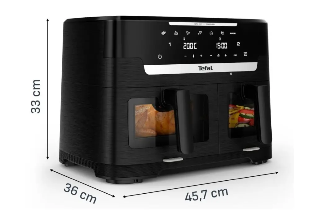 Уред за здравословно готвене, Tefal EY9478E0 Xxl Dual Easy Fry Ir Blk Eu - image 3
