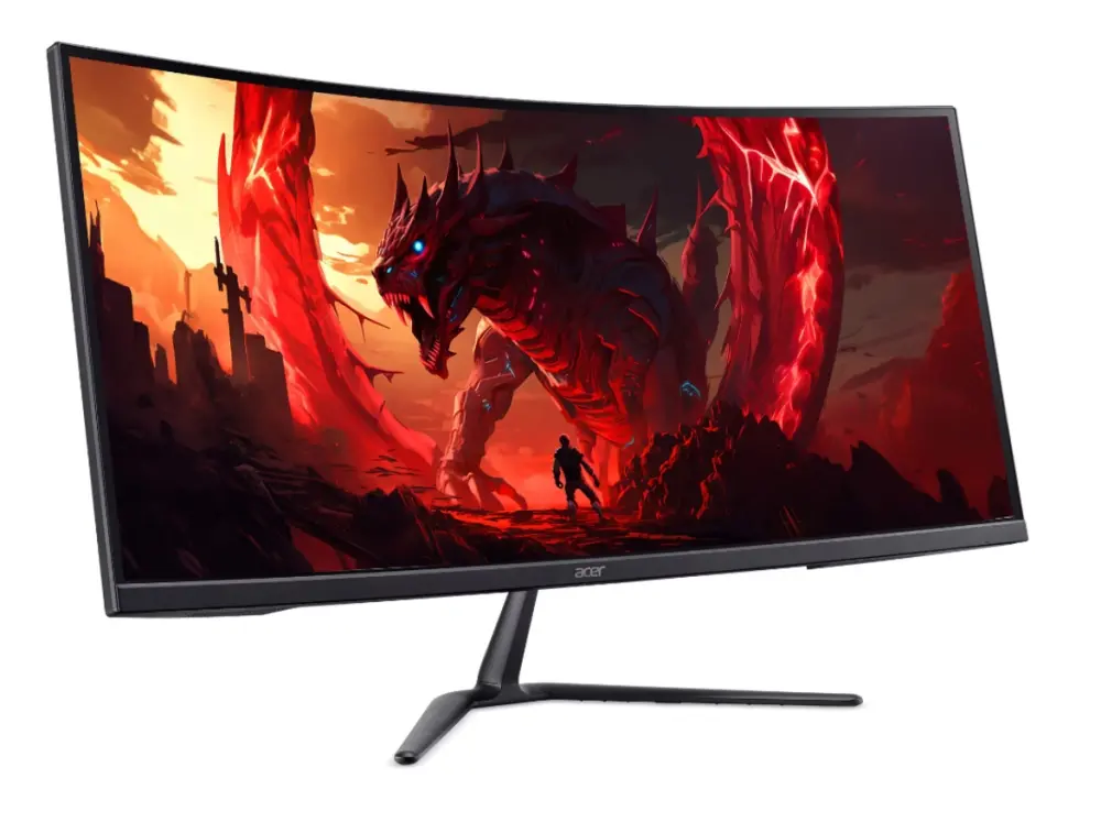 Монитор, Acer Nitro ED340CURW0bmiipx, 34'' VA, WQHD (3440x1440), Curved 1500R, ZeroFrame, FreeSync Premium, 240Hz, 1ms, 100M:1, 250 nits, HDR10, 99% sRGB, 2x HDMI 2.1, 1x DP 1.4, Audio Out, 2x2W Speakers, Tilt, VESA, Black - image 1