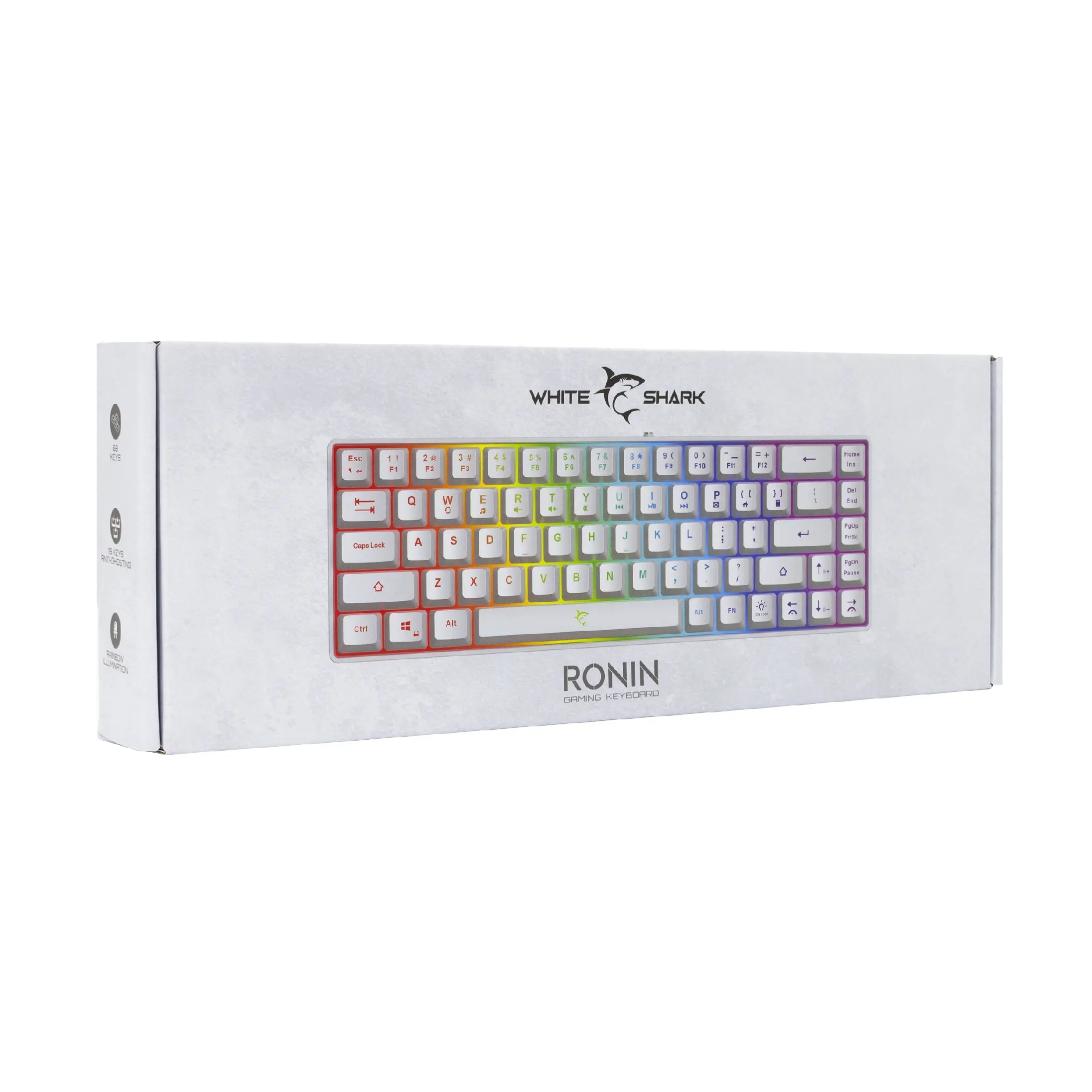 White Shark геймърска клавиатура Gaming Keyboard RONIN - Membrane Switches (English US), White - image 4
