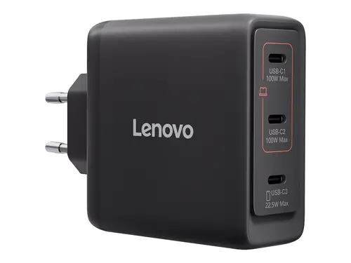 LENOVO Multi-port USB-C 100W GaN Charger Black -EU