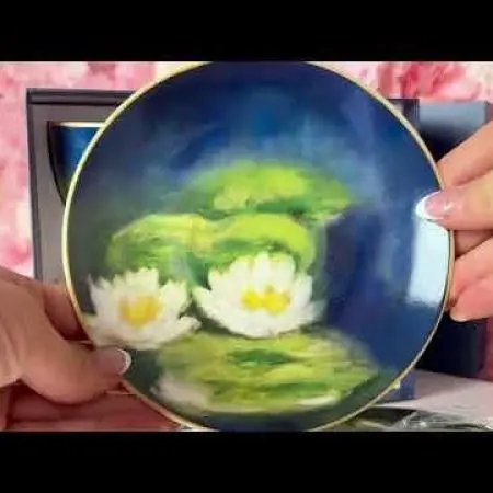 Две чаши за кафе/чай с чинийки "Лилии" от Клод Моне, 933306 - 3