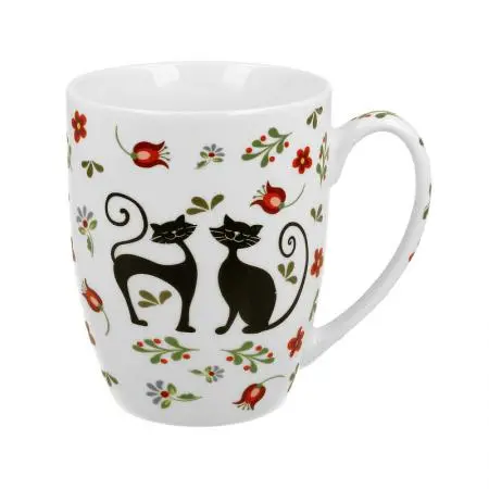 Cană pentru cafea/ceai cu pisici și flori, 933501 - 1