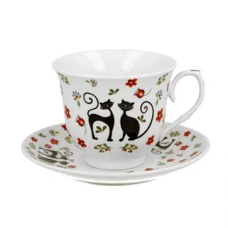 Чаша за кафе/чай котки и цветя, 934509
