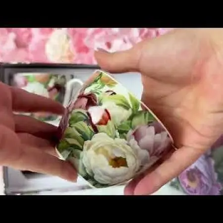 Две чаши за кафе/чай, божури, 9310006 - 4