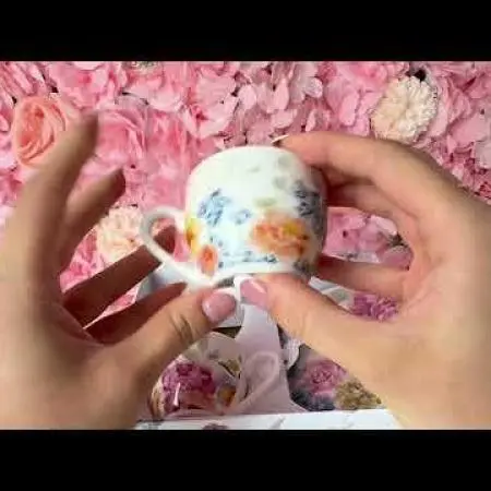 Две чаши за еспресо с чинийки, божур, 939207 - 5