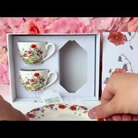 Комплект от две чаши за еспресо с чинийки, 932807 - image 2