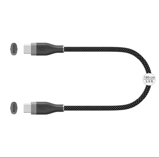 j5create Кабел USB-C мъжко– USB-C мъжко, 60 W, 1.8 m, черен - image 1